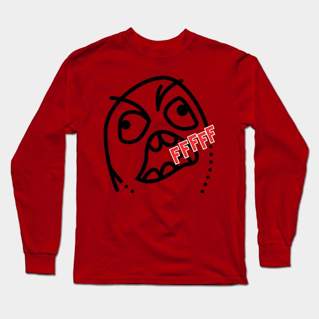 Angry Face [C] Long Sleeve T-Shirt by Zero Pixel